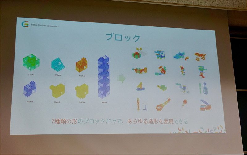 ソニー・グローバルエデュケーションが提供するロボット・プログラミング学習キット「KOOV」。7種類のブロックと電子パーツを組み合わせて造形物をつくり、専用の「KOOVアプリ」でプログラミングを行う。「KOOV」は、2018年の「第15回 日本e-Learning大賞」において、eラーニング事例のグランプリとなる最優秀賞「日本e-Learning大賞」を受賞した